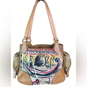 Prada Brown and Multicolor Women's Shoulder Bag